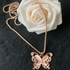 Pink Butterfly Necklace